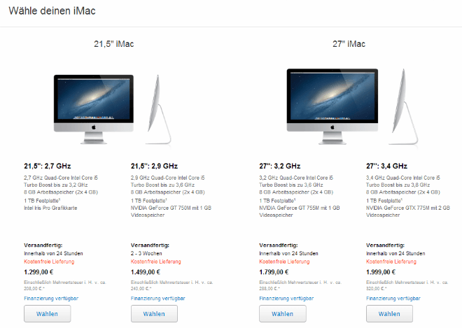 AppleStore mit neuen iMacs