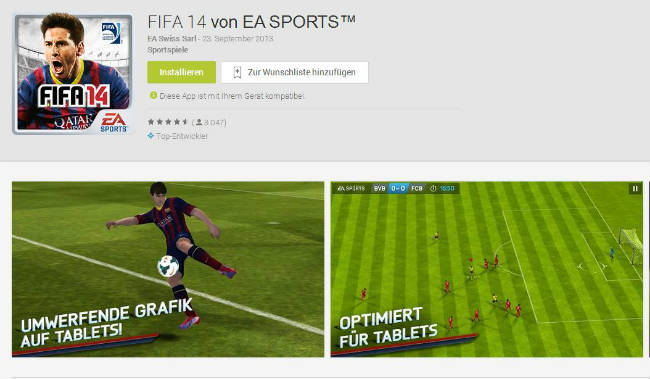 Fifa 14 für Android von EA Sports