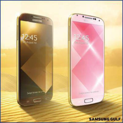 Samsung Galaxy S4 in Gold Brown und Gold Pink