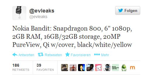 @evleaks zum Nokia Lumia 1520