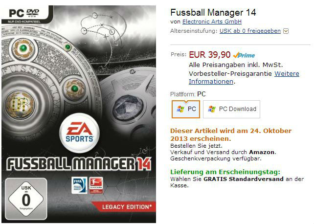 Fussball Manager 14 Amazon