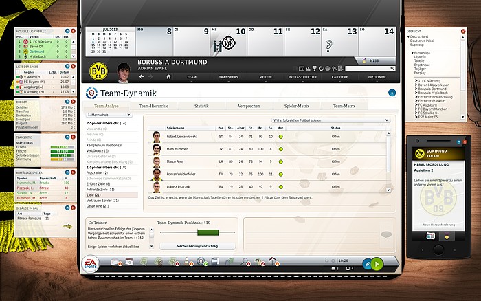 Fussball Manager 14 - die alte Oberfläche aus Fussball Manager 13