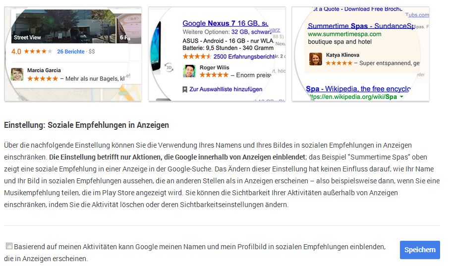 Google erlauben Daten zu nutzen