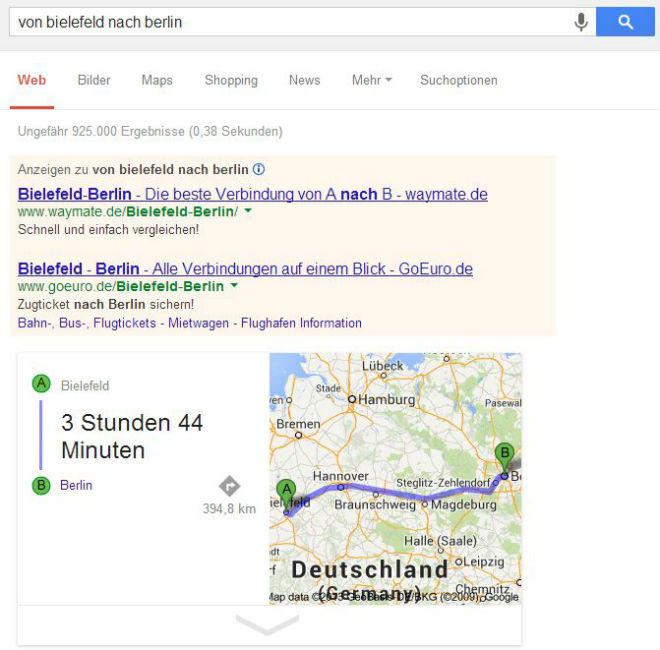 Google Maps - Routenplanung