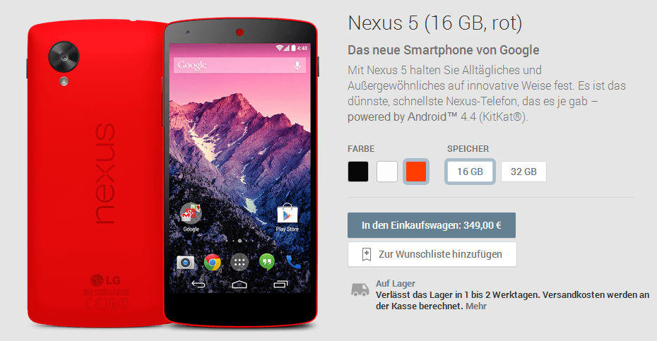 Google Nexus 5 Rot