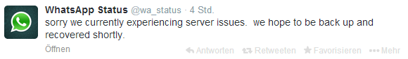 WhatsApp Status Downtime