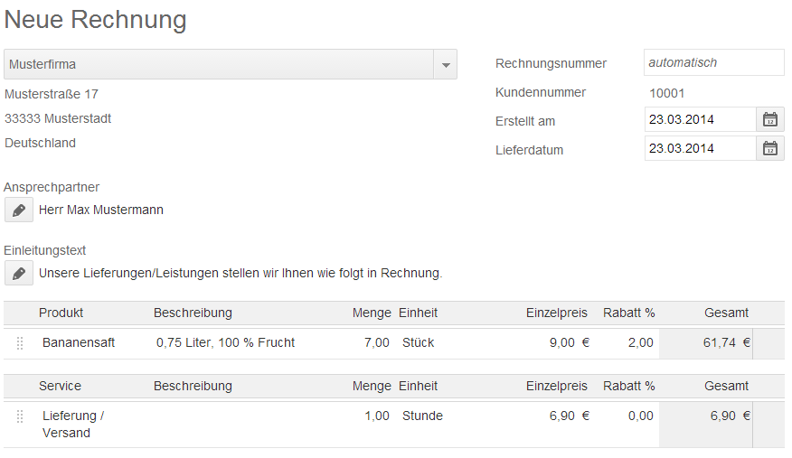 Lexoffice - Rechnung