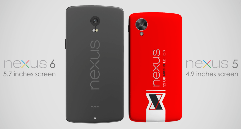 Google Nexus 6 (Rückseite) im Vergleich zum Nexus 5 
