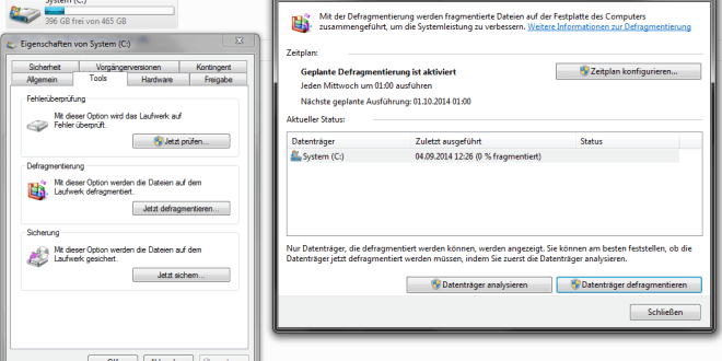 Festplatte unter Windows 7 defragmentieren