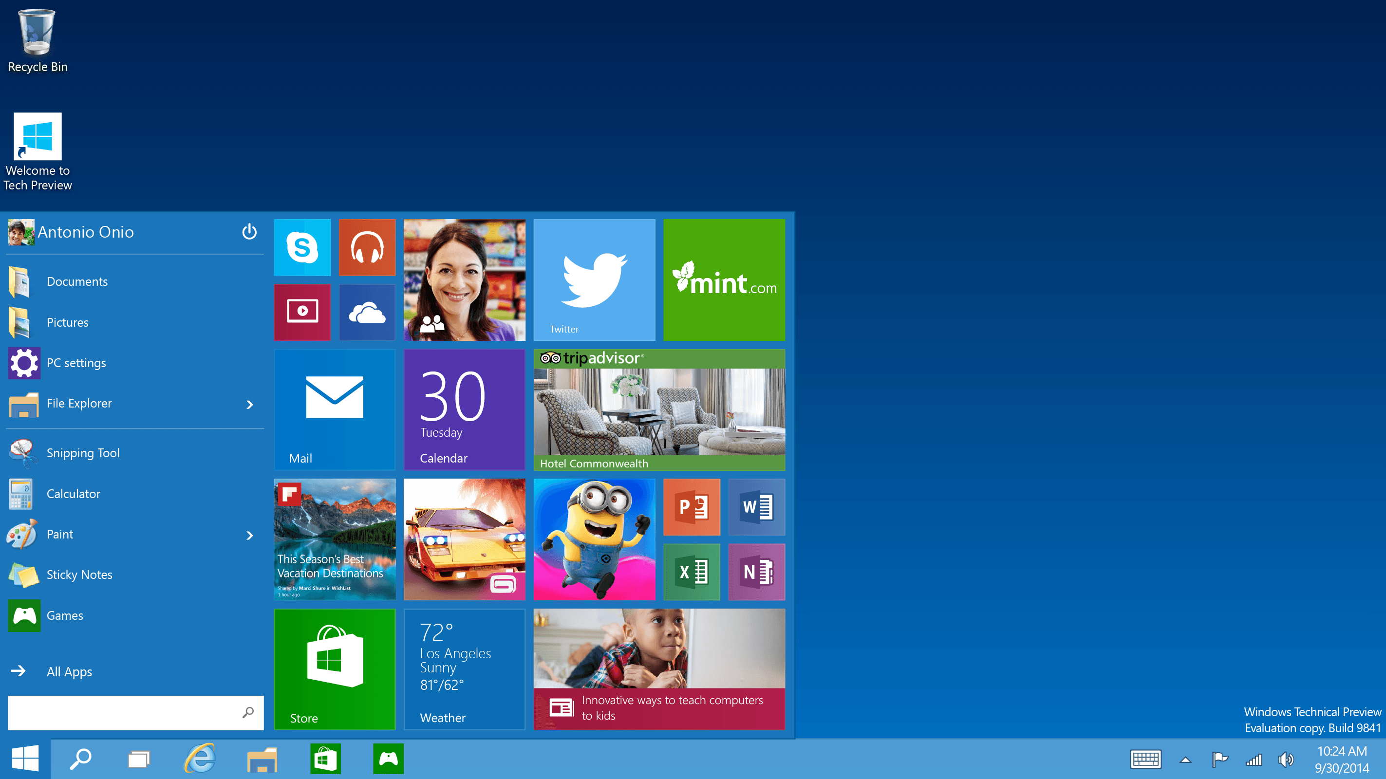 Windows 10 mit neuem Startmenü