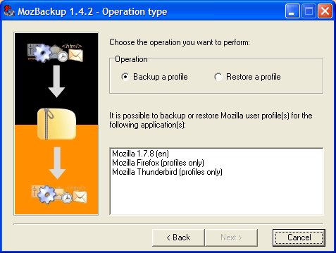 MozBackup - Erstellen eines Backups von Firefox und Thunderbird
