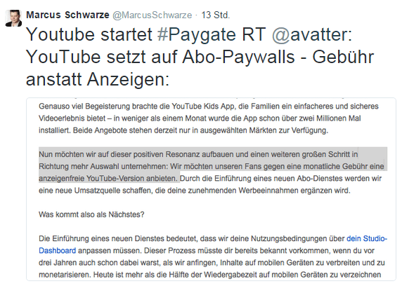 YouTube startet Abo-Modell