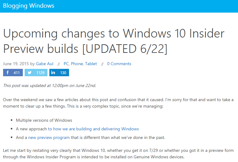 Windows 10 Lizenzbestimmungen